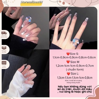 Nailbox ,10 móng up thiết kế , đính đá sơn mắt mèo.