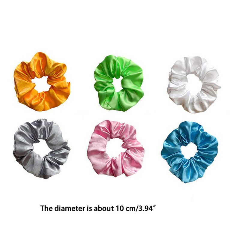 Youyo Set 6 Dây Cột Tóc Đuôi Ngựa Co Giãn Bằng Lụa Satin Có Đèn LED Nhiều Màu Sắc Phát Sáng Cho Halloween