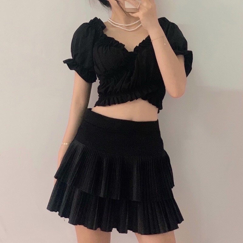 ÁO VOAN BÈO CỘT NƠ EO