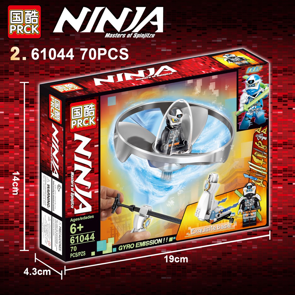 Đồ chơi lắp ráp non lego Ninjago con quay lốc xoáy season 12 phần PRCK 61044 Ninja Kai Cole Lloyd Jay Nya trọn bộ