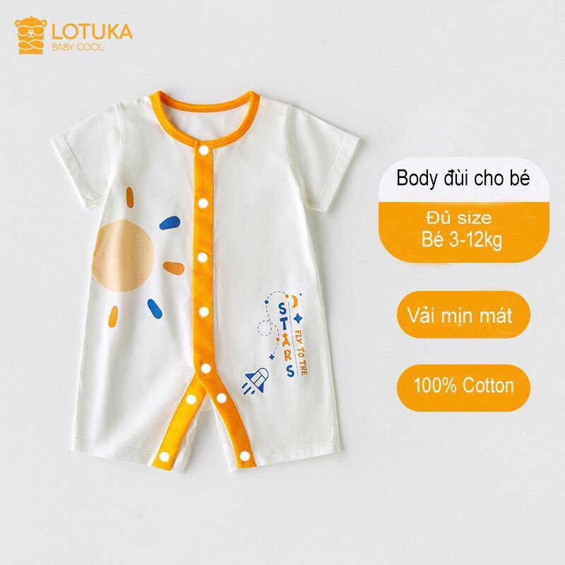 ￼[VẢI SỢI TRE] Body cho bé cộc tay chất Cotton 100% mẫu quần áo sơ sinh