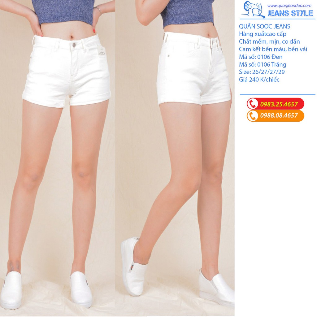 Quần sooc bò 2 màu đen trắng, hàng xuất đẹp | BigBuy360 - bigbuy360.vn