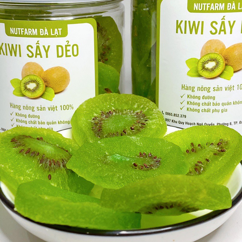 Kiwi sấy dẻo không đường 400gr NutiFarm trái cây sấy đặc sản đà lạt