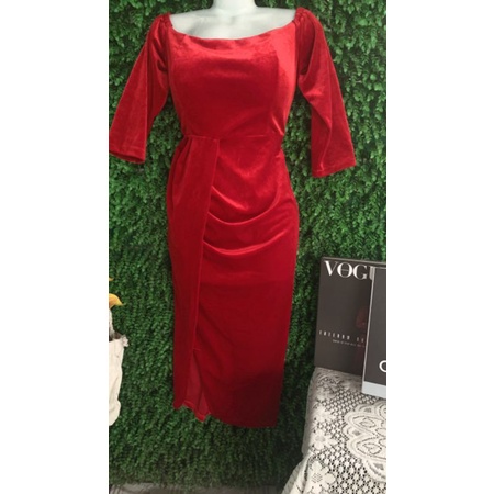 Thanh lý đầm body nhung tiệc đep dưới 55kg có mút new