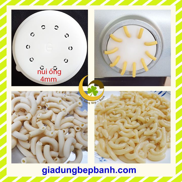 Khuôn nui ống 4mm, 5mm, gân 7mm, 8mm cong dùng kèm máy làm mì Philips