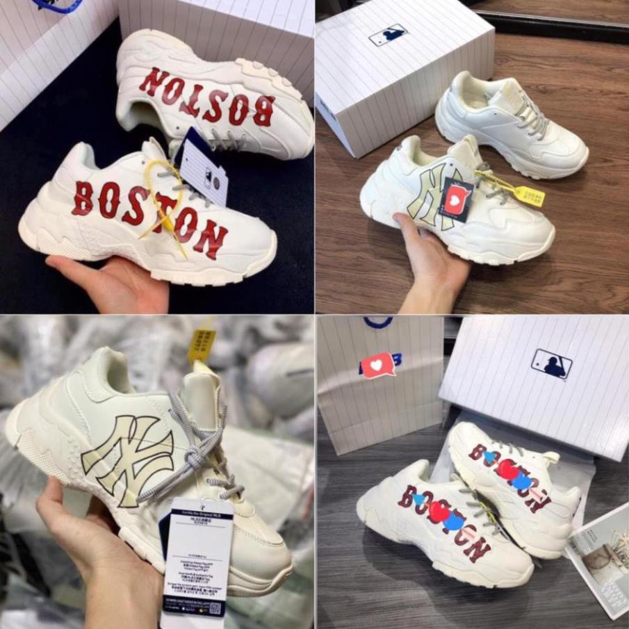 GIày Thể Thao Đế Độn,Giày Sneaker MLB Ny chữ vàng và Boston chữ đỏ mới nhất,hót nhất
