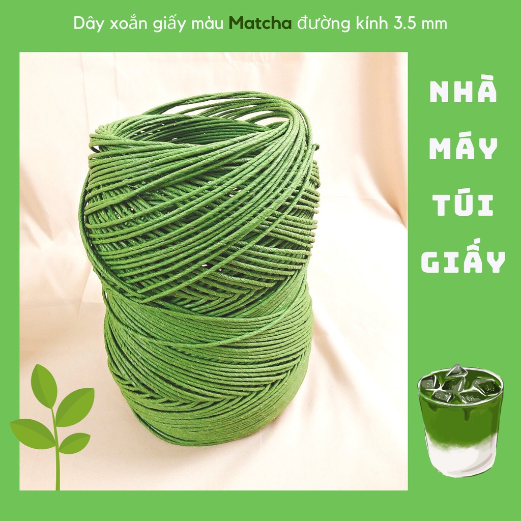 [RẺ NHẤT]  SET 2KG DÂY THỪNG GIẤY KRAFT MÀU MATCHA