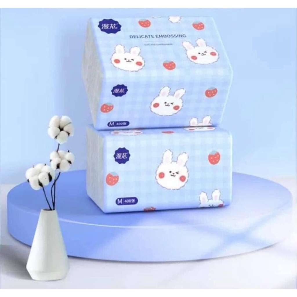 THÙNG 40 bịch giấy ăn hình thỏ xinh xắn siêu dai, siêu mềm mịn - Nội địa trung LOẠI I
