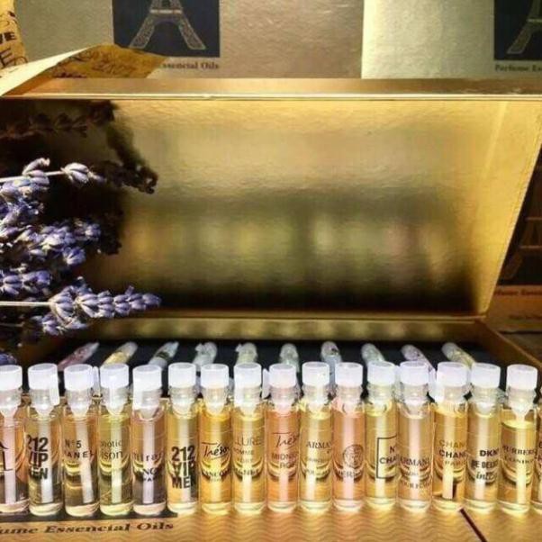 Bộ test nước hoa 20 mùi xịn hộp gỗ vàng | BigBuy360 - bigbuy360.vn