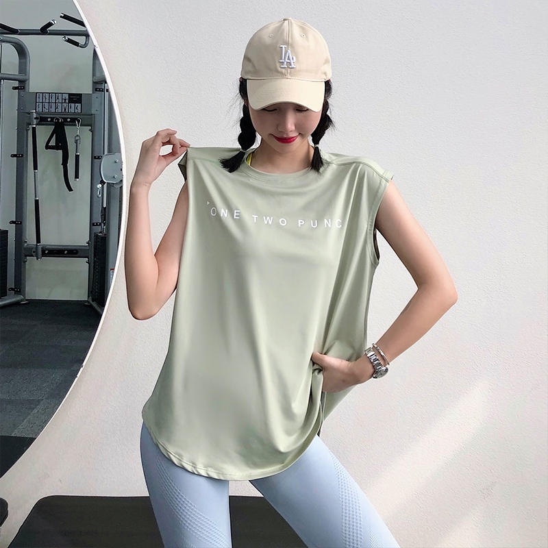 Áo thun thể thao ANRAN sát nách dáng rộng thiết kế năng động cá tính thời trang