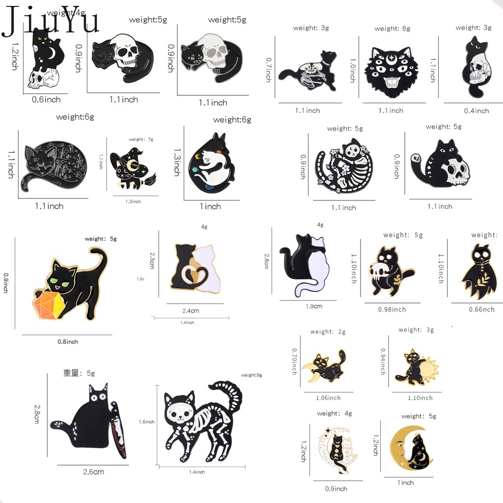 Ghim Cài Áo Kiểu Dáng Mèo Hoạt Hình Phong Cách Punk