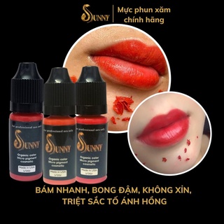 Mực phun xăm thẩm mỹ SUNNY bám nhanh bong đậm,mực xăm chính hãng 10ml
