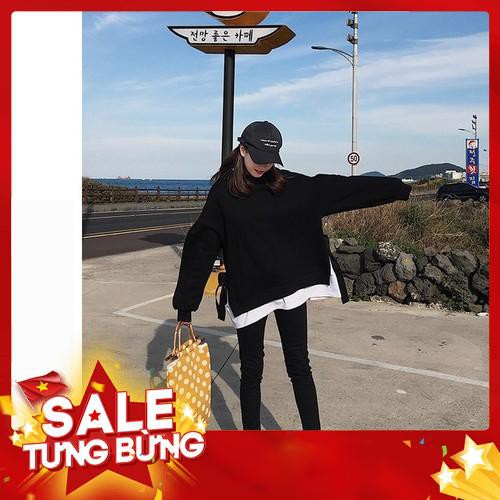 Áo Hoodie form rộng tay dài buộc nơ dây sườn mới 2019 -Hàng nhập khẩu