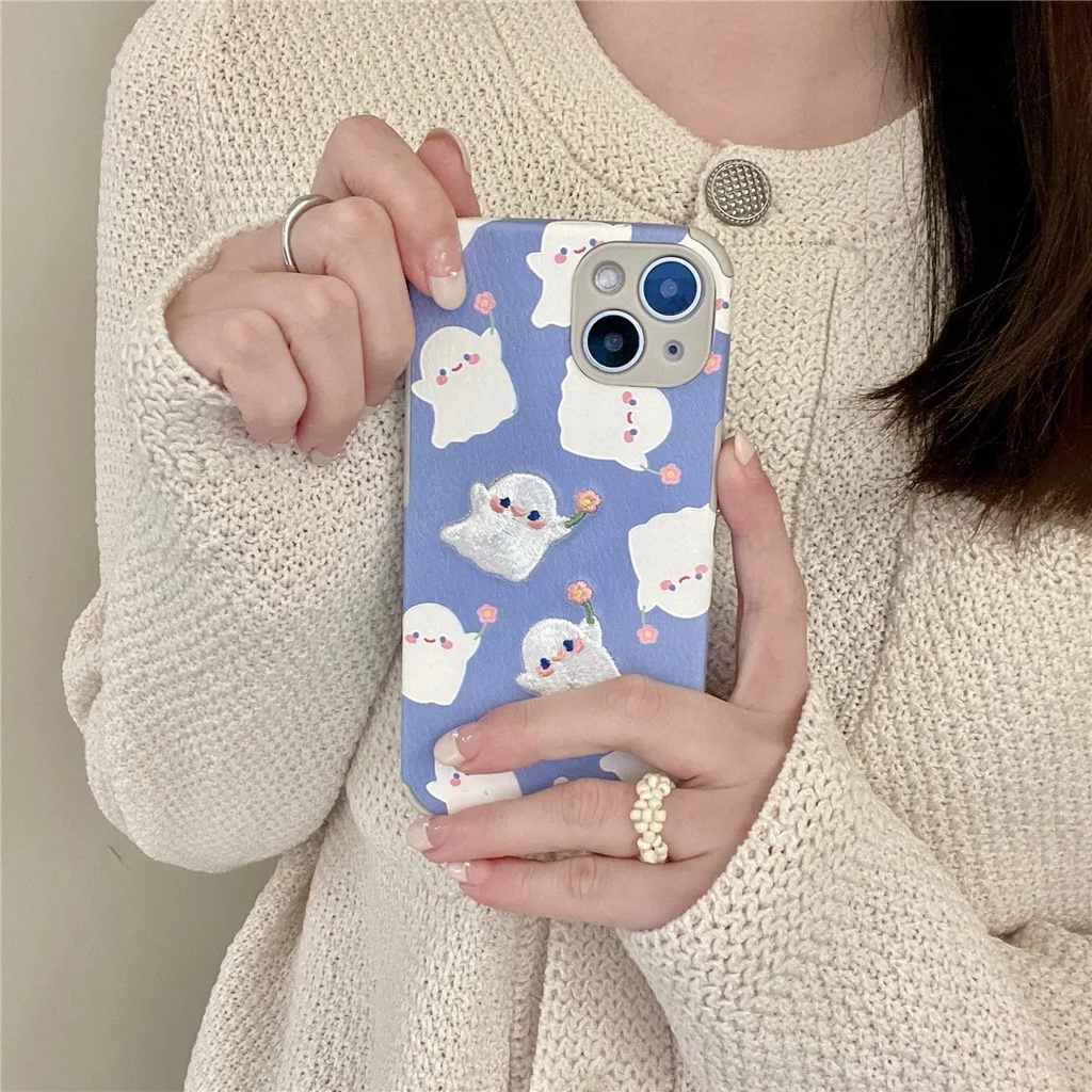 Ốp Điện Thoại Thêu Họa Tiết Ma Dễ Thương Dành Cho iPhone 12 13 11 Pro Max X Xs Max Xr 7 8 Plus sad4