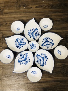 Bộ bát đĩa lá xoài