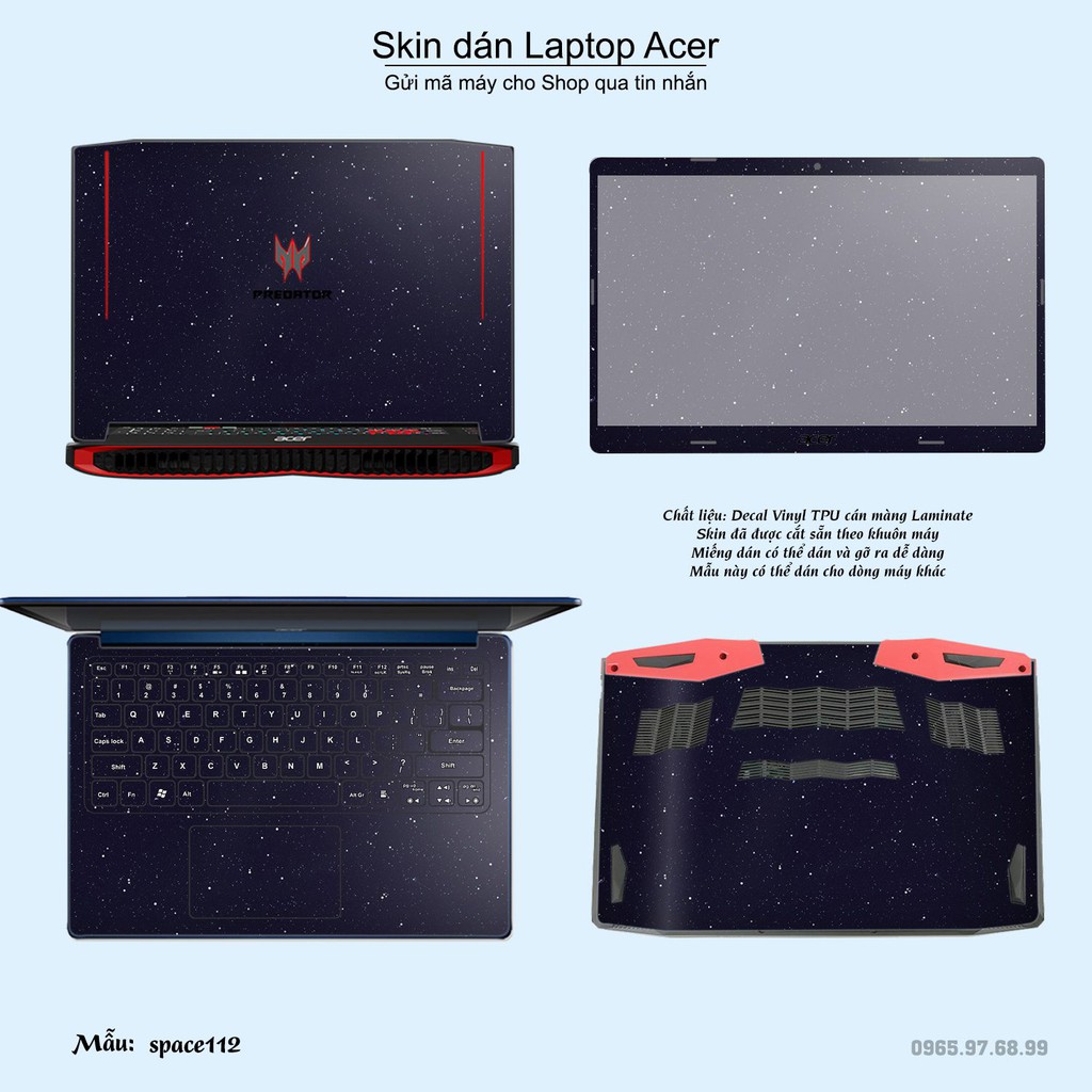 Skin dán Laptop Acer in hình không gian nhiều mẫu 19 (inbox mã máy cho Shop)