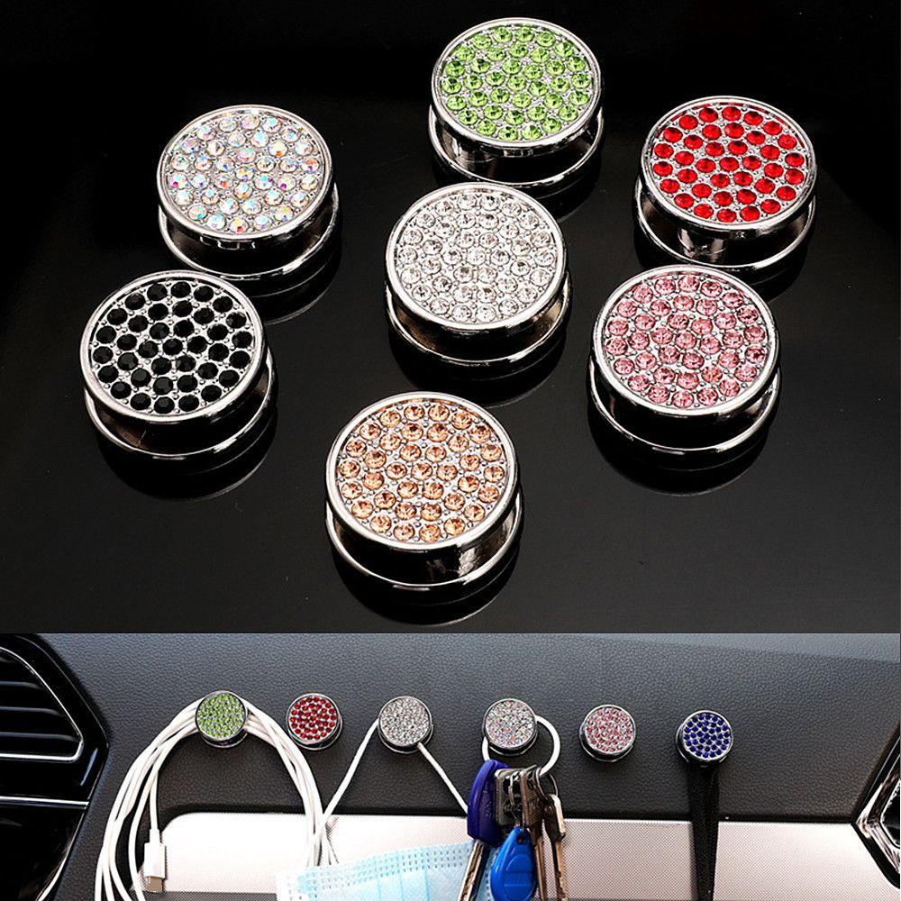MYRONGVN 1 Móc Treo Đồ Mini Đính Pha Lê Lấp Lánh Trang Trí Tường Nhà / Xe Hơi