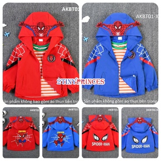  Áo khoác siêu nhân người nhện 2 lớp dáng suông có nón cho bé trai AKBT01 