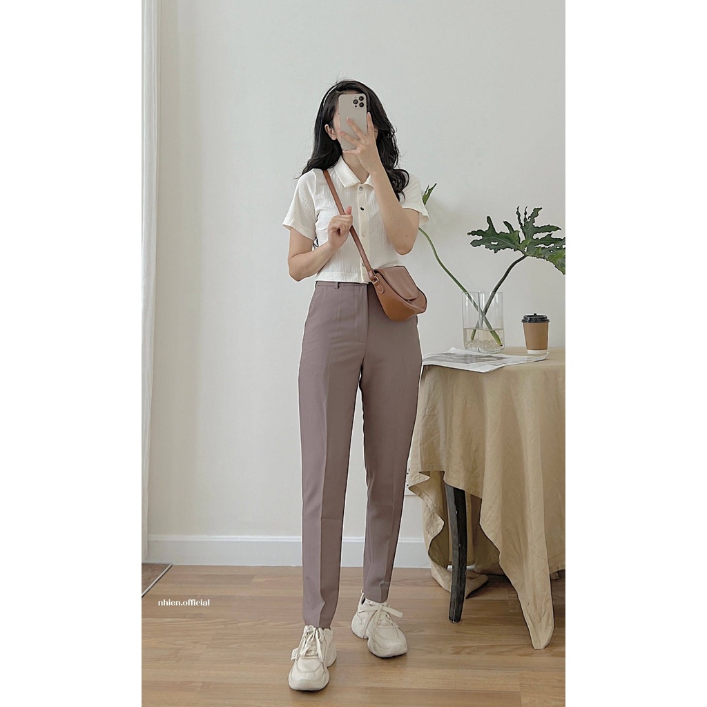 Quần tây nữ công sở basic - quần tây baggy nhiennhienvintage BQ52