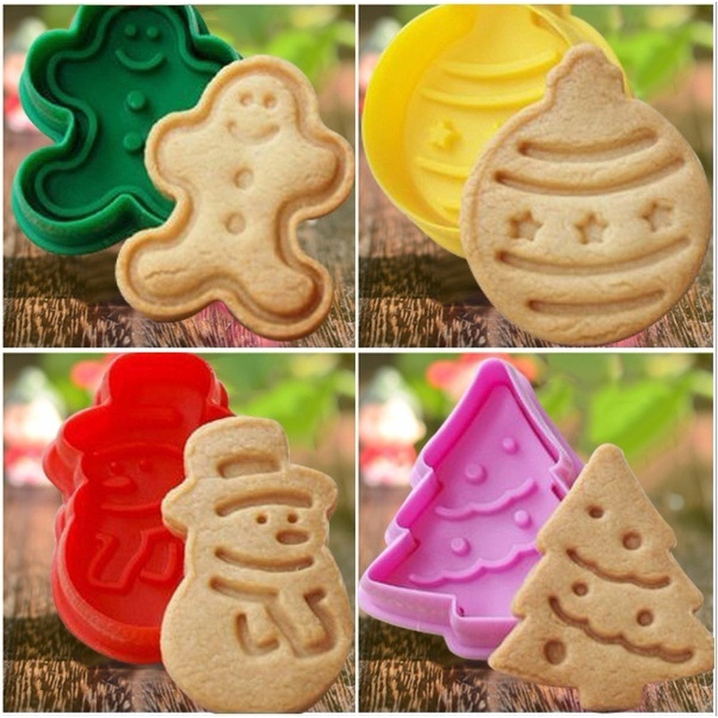 Bộ 4 khuôn cắt bánh quy theo phong cách Giáng Sinh