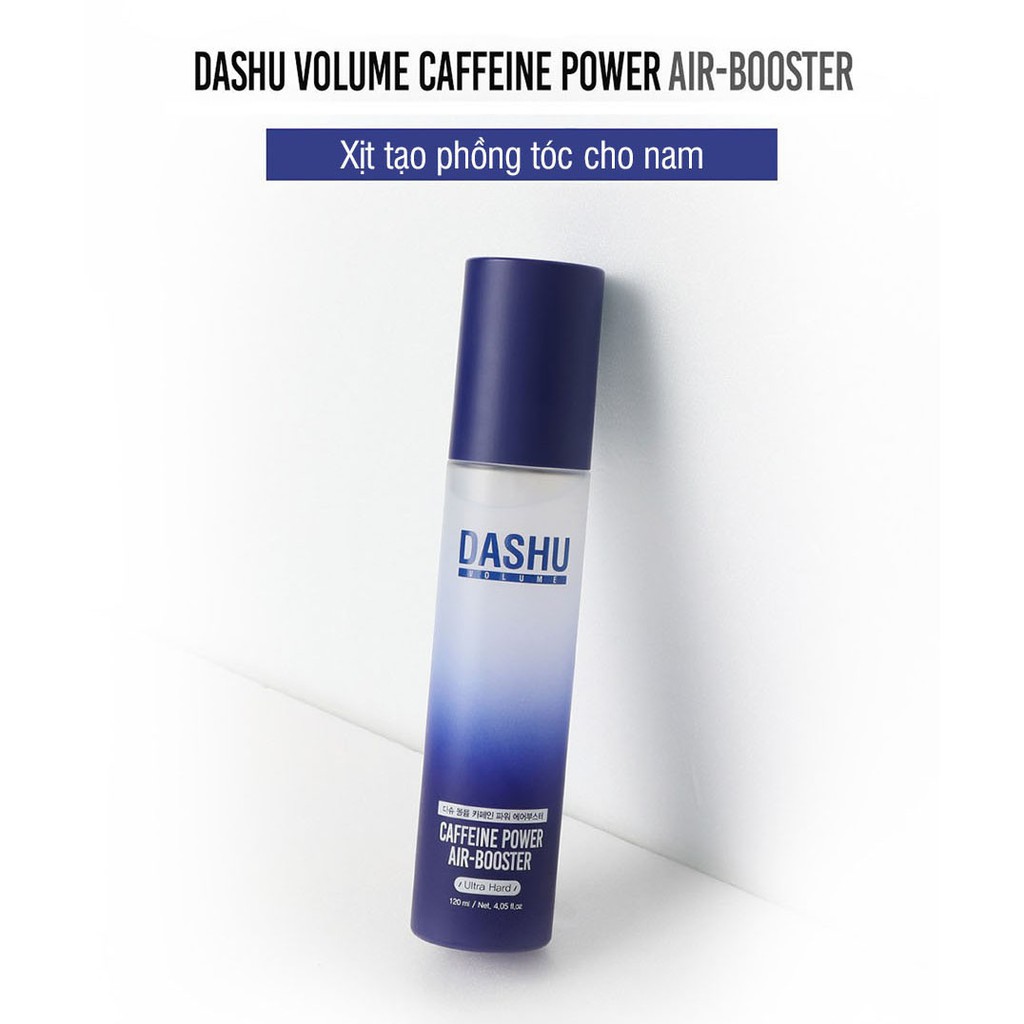 Xịt phồng tóc cho nam giữ nếp không làm hư tổn tóc DASHU Caffeine Power Air Booster 120ml (Ultra Hard) XT04