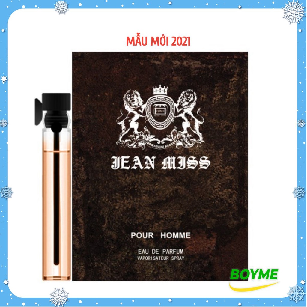 [Tuyp 2mL]💖 Nước Hoa Nam Chính Hãng Thơm Lâu Jean Miss, Dòng Nước Hoa Nam Mini Công Nghệ Mới Nhất 2020 Thơm Lâu