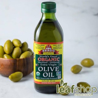 Dầu oliu hữu cơ ép lạnh Bragg 473ml