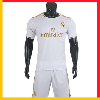 Bộ quần áo bóng đá câu lạc bộ real madrid màu trắng mùa giải 2019 2020