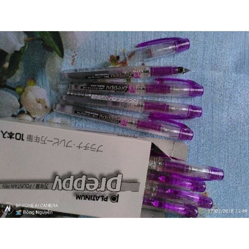 bút máy bút mực tím học sinh, ống mực bút Nhật