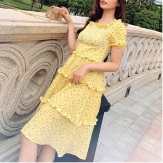 (Hình thật)  Đầm hoa nhí Ulzzang