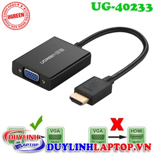 Cáp hdmi to vga + audio ugreen 40233 - cáp hdmi sang vga có audio chính hãng ugreen
