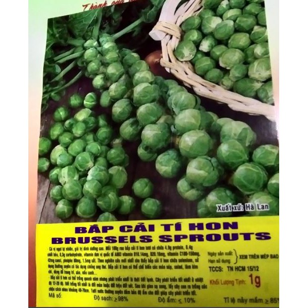 HẠT GIỐNG BẮP CẢI TÍ HON - GÓI 1 GRAM