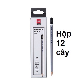 Bút chì gỗ cao cấp Bạc - Đen sản phẩm Deli - ngòi chì 2B | CU24820 - CU24910
