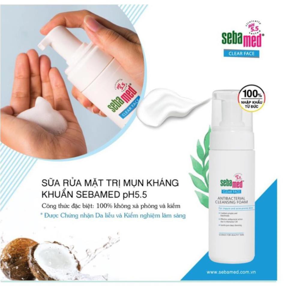 SỮA RỬA MẶT ANTI-ACNE KHÁNG KHUẨN SEBAMED pH5.5 - 50ml/150ML - ĐỨC | BigBuy360 - bigbuy360.vn