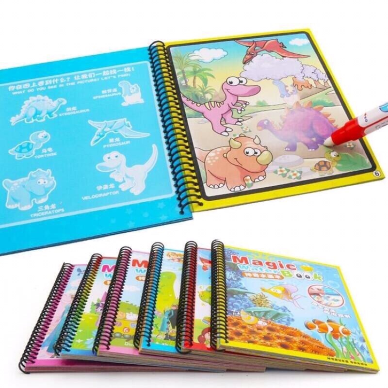 Tranh tô màu nước ma thuật, sách tập tô thần kỳ, magic water book cho bé giá tốt với 13 chủ đề