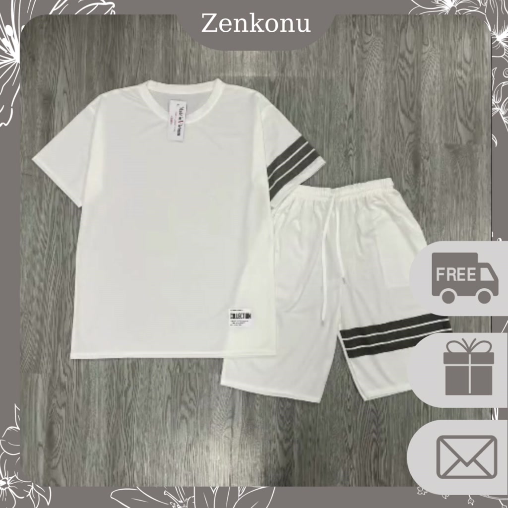 Bộ Đồ Nam Mùa Hè Áo Thun Tay Lỡ Unisex Quần Short Kẻ 3 Sọc Ngang Thời Trang Zenkonu QA NAM 133 | BigBuy360 - bigbuy360.vn