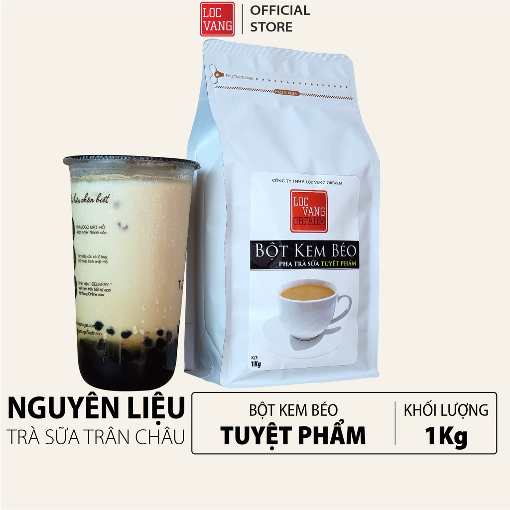 Bột Kem Béo Nguyên Liệu Làm Trà Sữa Trân Châu Tự Pha TUYỆT PHẨM 1Kg