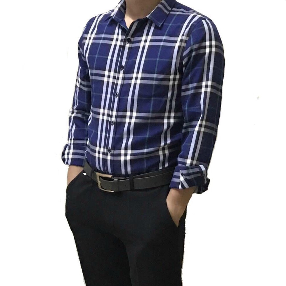 Áo sơ mi nam hàn quốc dài tay kẻ sọc cao cấp đẹp F8888 Vải Kẻ SMT693