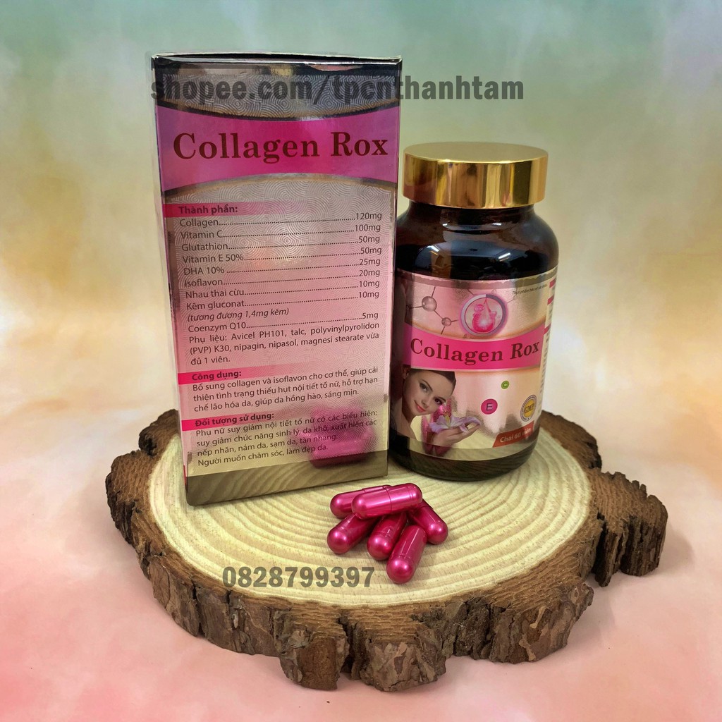 [NEW]Viên uống COLLAGEN ROX làm đẹp da chống lão hóa, cải thiện nếp nhăn - Hộp 60v