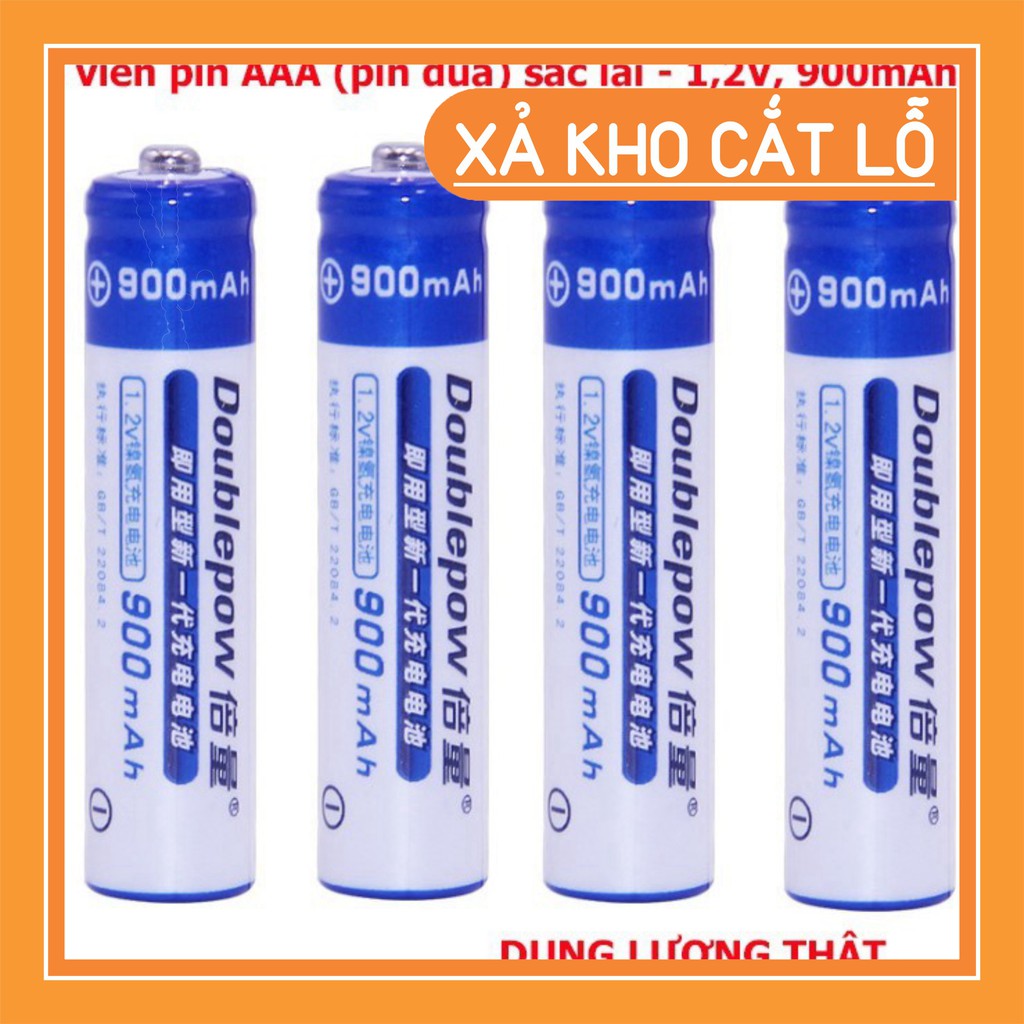 Bộ 4 viên pin đũa (Pin sạc AAA) 1,2V - 900mAh Double Pow