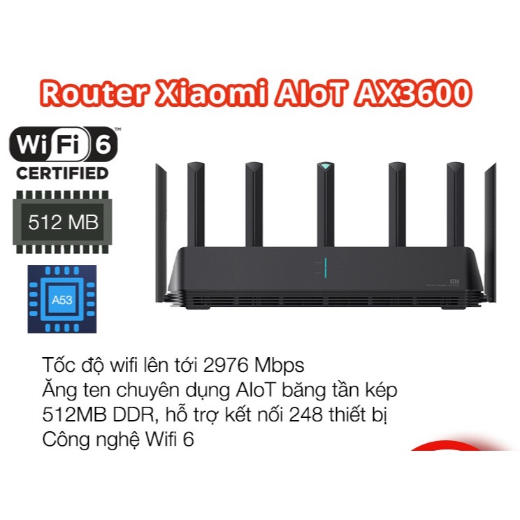 [CHÍNH HÃNG] Router Wifi 6 Xiaomi AIoT AX3600 XIAOMI [TIME_MART Siêu thị tiện ích gia đình]