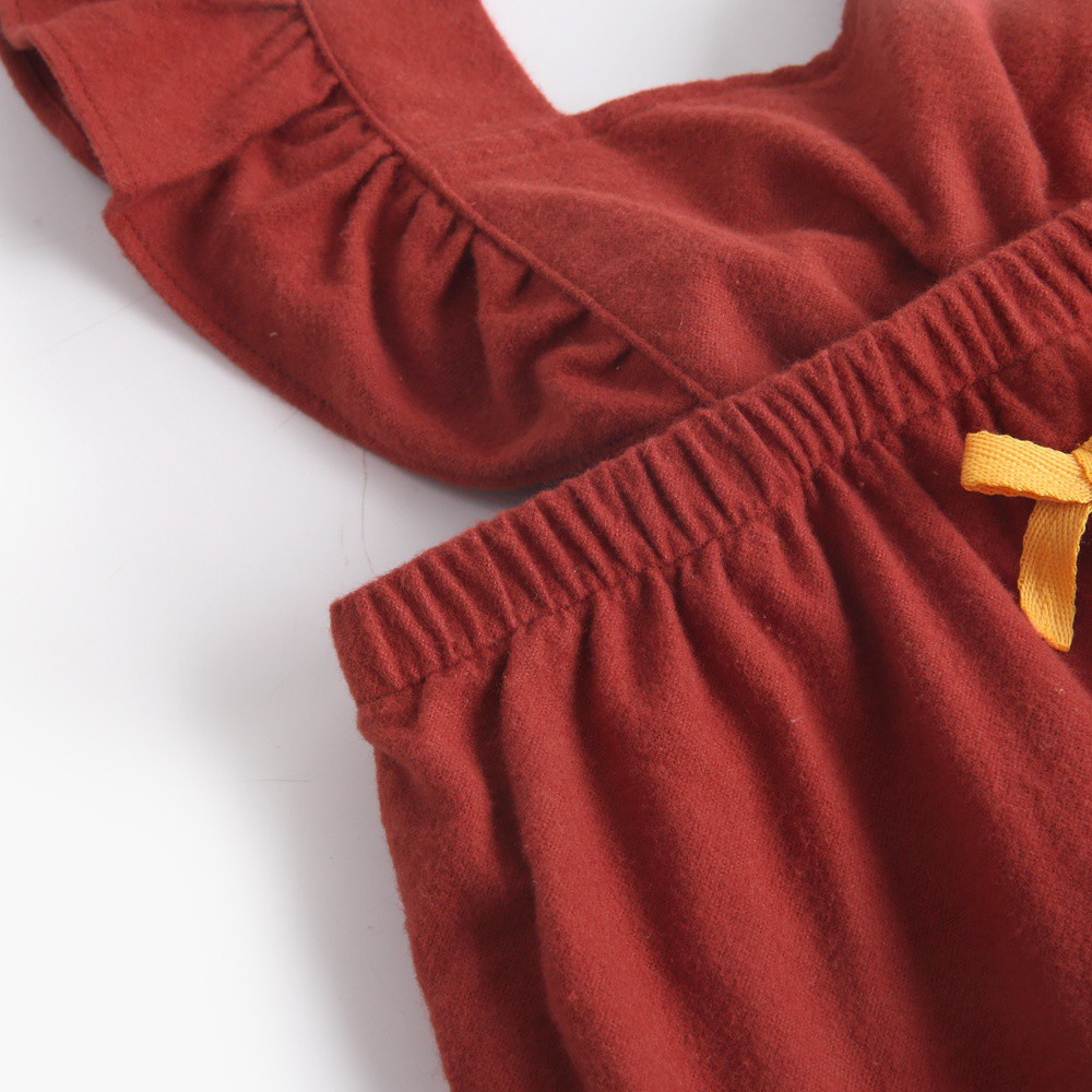 Áo liền quần Sanlutoz cotton màu đỏ cho em bé sơ sinh