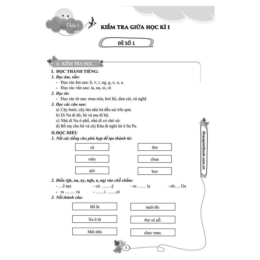 Sách 100 Đề Kiểm Tra Tiếng Việt 1 - Tập 1