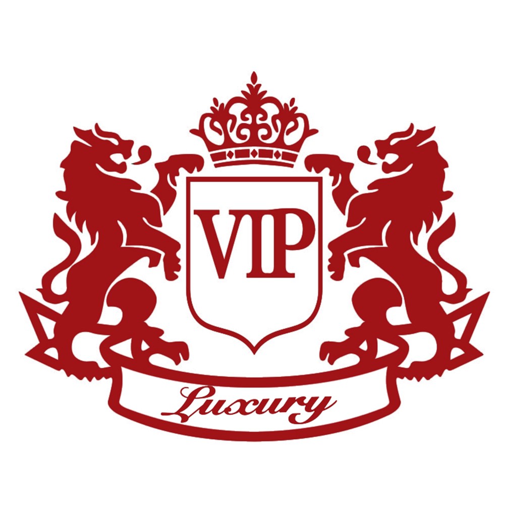 Decal dán xe hơi / xe máy trang trí hình sư tử chữ Double Lion Crown VIP