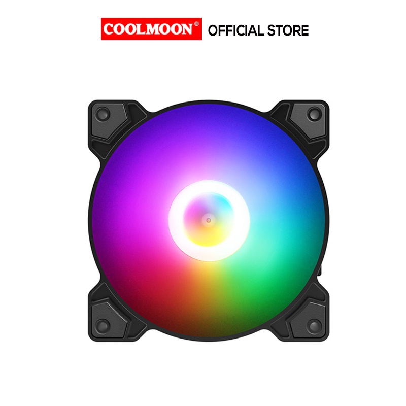 Quạt Tản Nhiệt, Fan Case Led RGB Coolmoon A3 - Tự Động Đổi Màu, Không Cần Hub