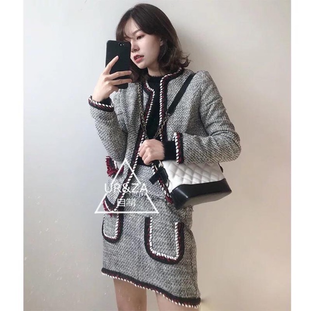 ORDER - Set dạ tweed ZARA TQXK mẫu new 2018 - ảnh chủ shop mặc