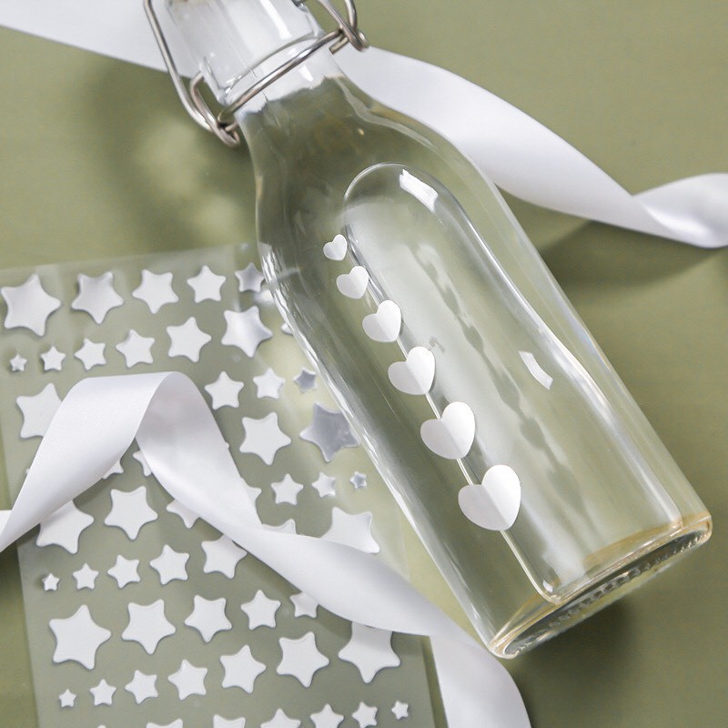 Sticker nhũ kim tuyến nhiều màu đơn giản trang trí sổ tay (SN10)