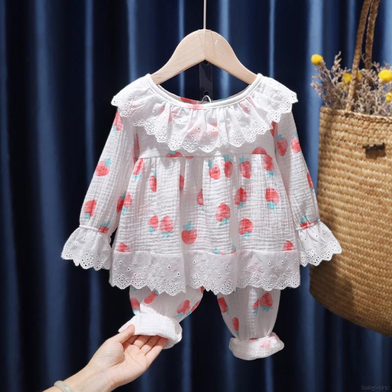 Bộ Quần Áo Ngủ Tay Dài Xinh Xắn Đáng Yêu Cho Bạn Gái