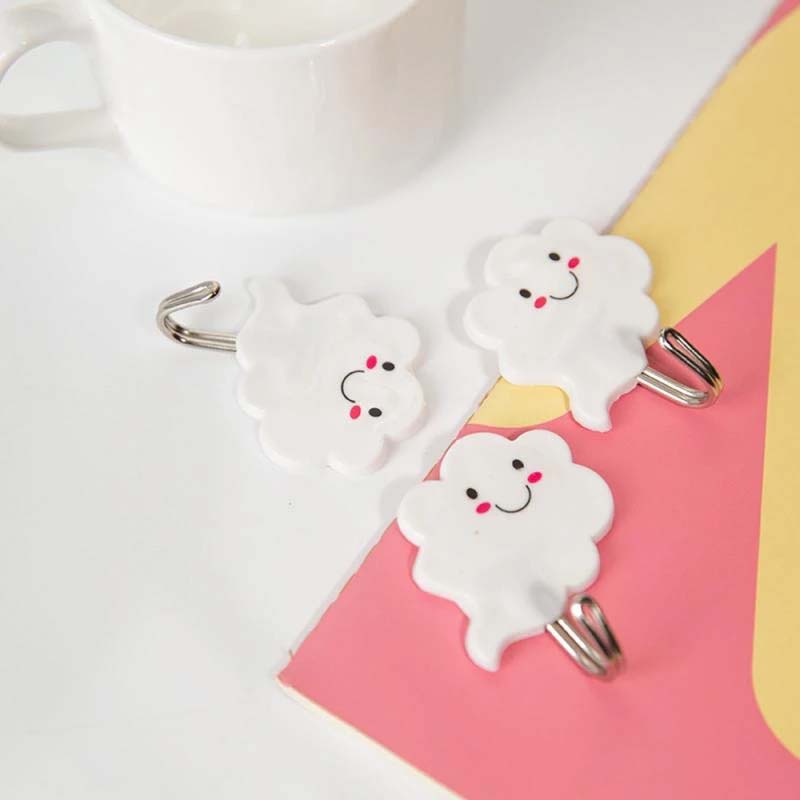 Set 3 móc treo đồ dán tường hình đám mây trắng sáng tạo