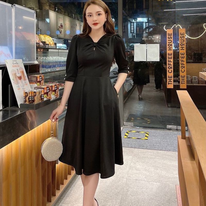 Váy xòe MiQu cao cấp, dự tiệc, công sở, đi chơi, chất liệu mền mịn, không bai, không xù, kiểu dáng sành điệu